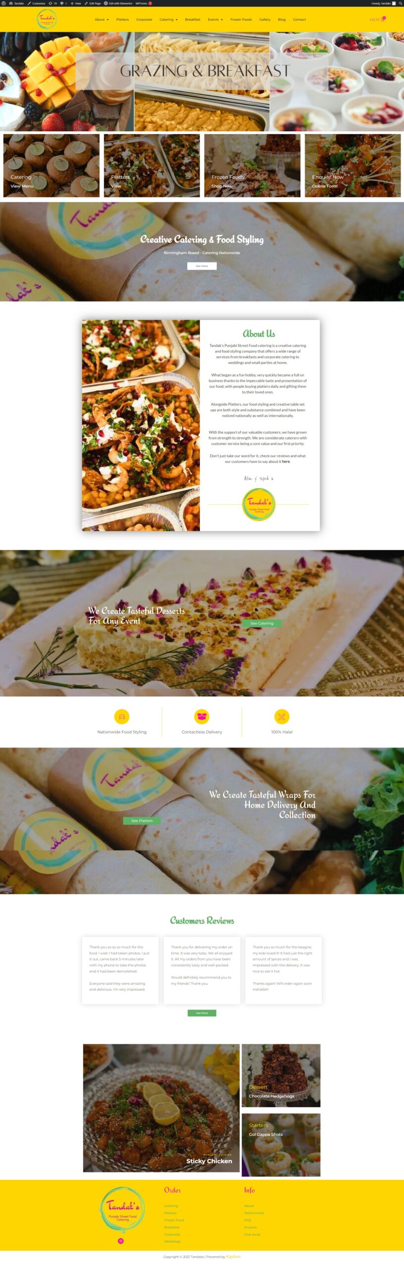 Tandak's Website Home Page Screen Shot